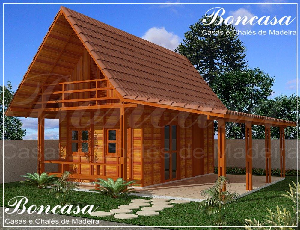Modelo: Chalé Suíço4 - 54m2 Reis das Casas Pré Fabricadas * Construa também  a sua casa/chalé em madeira maciça. Link do orçamento, fotos e itens